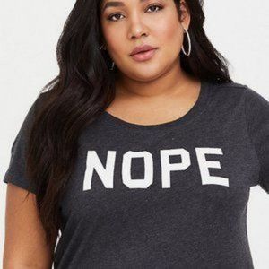 ##110, Plus Size 00, NWT Torrid Nope Style Shirt